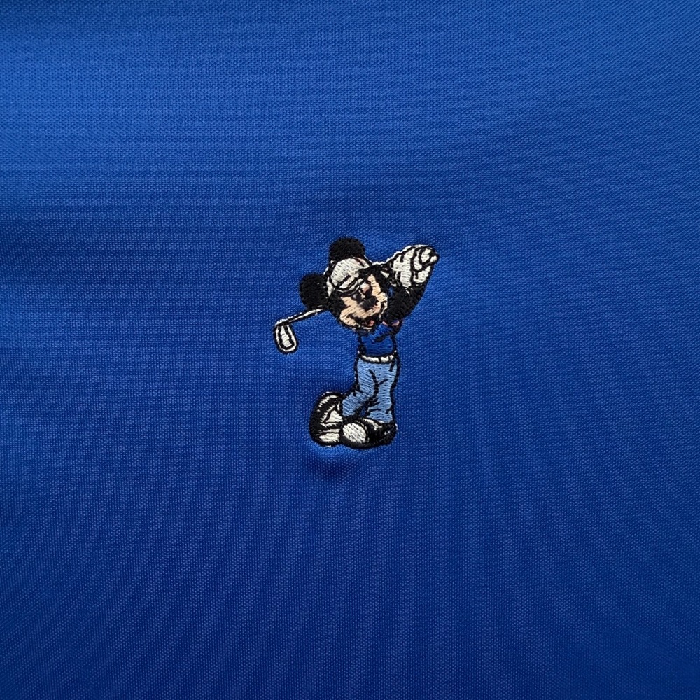 Nike Disney Polo Shirt Mens Small Blue Mickey Mouse Golf Dri Fit Performance - Picture 3 of 9